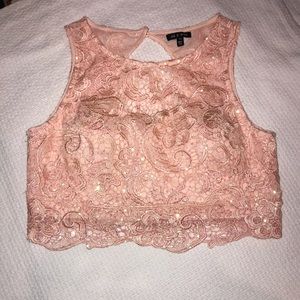 Festive Sequin Crop Top